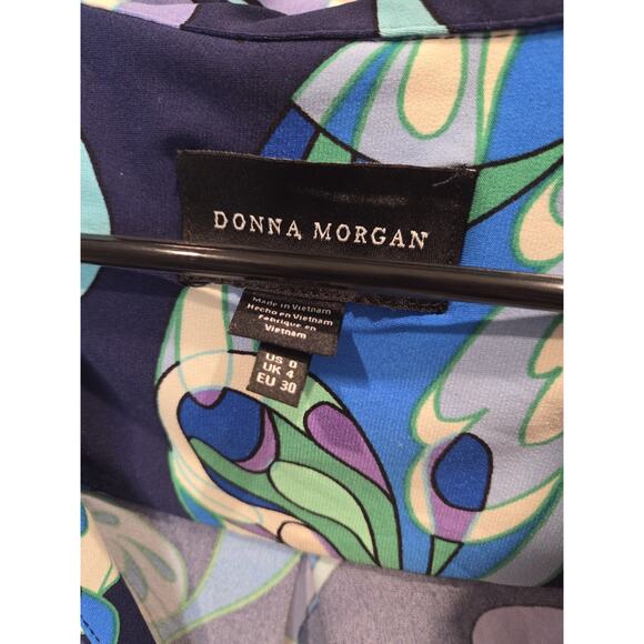 Donna Morgan Size 0 Wrap Dress Multicolor - Picture 2 of 3